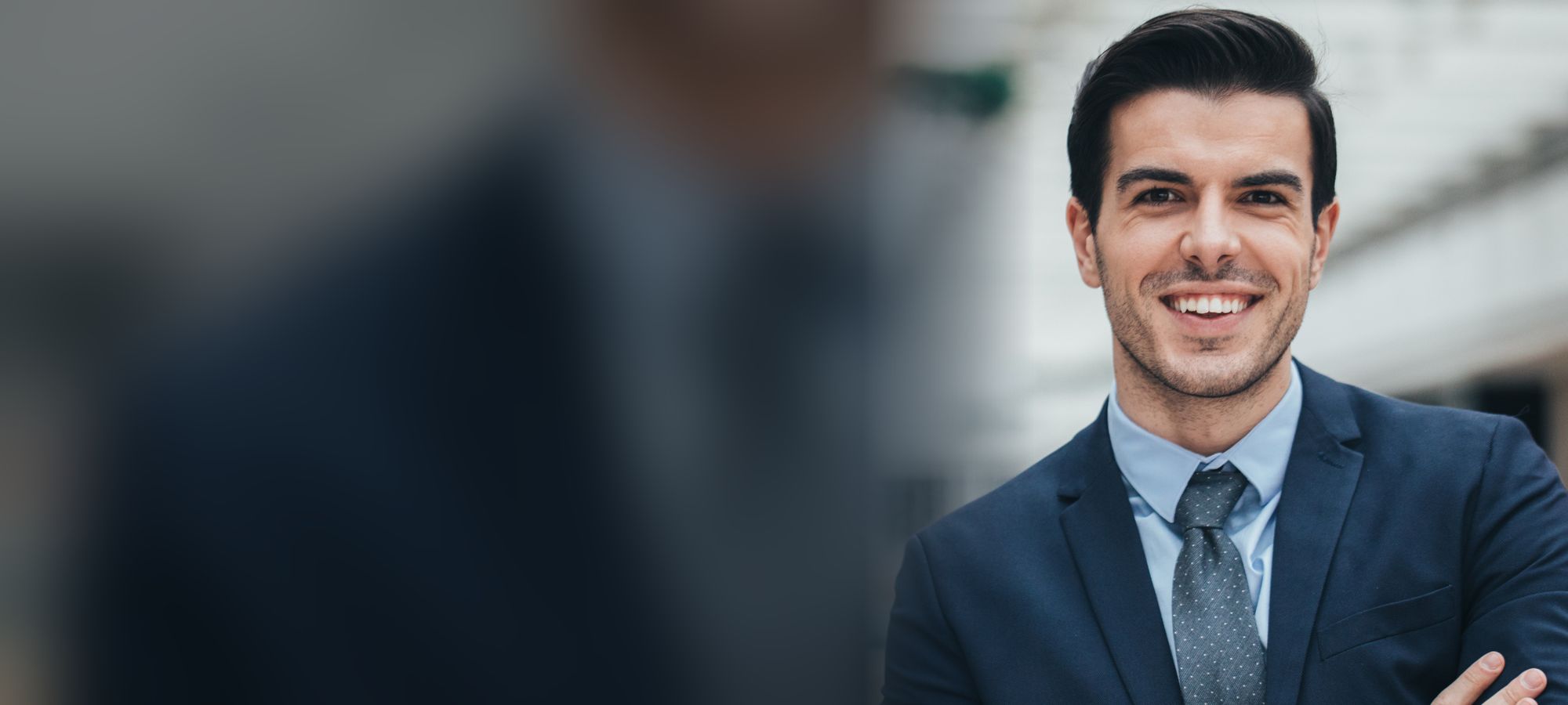 Confident business professional in a suit